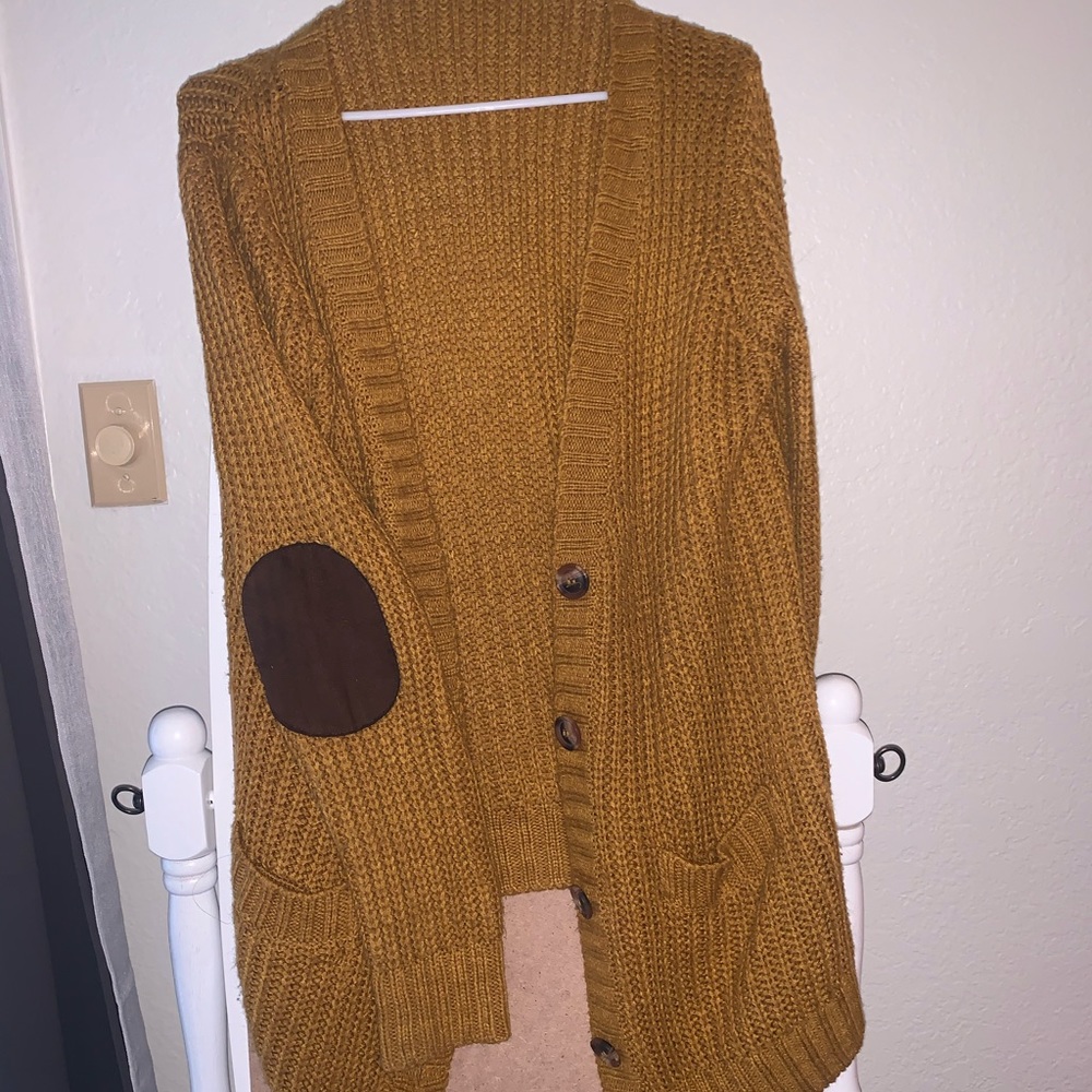Mustard Yellow Forever 21 Knit Cardigan